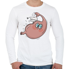 PRINTFASHION Éhes gyomor - Férfi hosszú ujjú póló - Fehér férfi póló