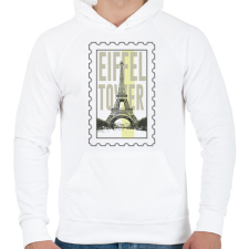 PRINTFASHION Eiffel Tower - Férfi kapucnis pulóver - Fehér férfi pulóver, kardigán