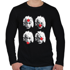PRINTFASHION Einstein - Férfi hosszú ujjú póló - Fekete férfi póló