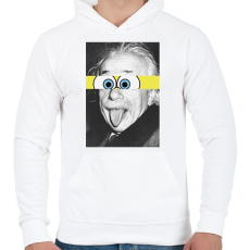 PRINTFASHION Einstein - Férfi kapucnis pulóver - Fehér
