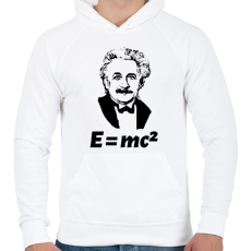 PRINTFASHION Einstein  - Férfi kapucnis pulóver - Fehér