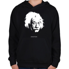 PRINTFASHION Einstein - Gyerek kapucnis pulóver - Fekete gyerek pulóver, kardigán