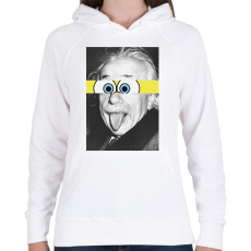 PRINTFASHION Einstein - Női kapucnis pulóver - Fehér