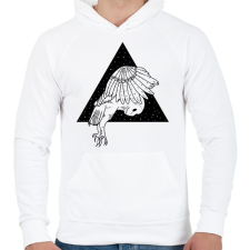 PRINTFASHION Éjjeli bagoly - Férfi kapucnis pulóver - Fehér férfi pulóver, kardigán