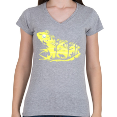 PRINTFASHION Éjjeli béka - Női V-nyakú póló - Sport szürke