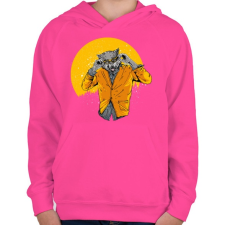 PRINTFASHION Éjjeli szörnyfarkas - Gyerek kapucnis pulóver - Fukszia gyerek pulóver, kardigán