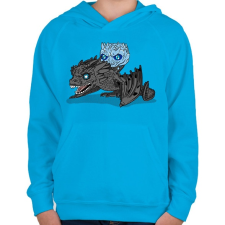 PRINTFASHION Éjkirály - Gyerek kapucnis pulóver - Azúrkék gyerek pulóver, kardigán