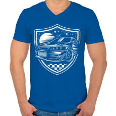 PRINTFASHION Éjszakai futam - Férfi V-nyakú póló - Királykék