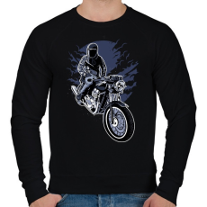PRINTFASHION éjszakai motoros - Férfi pulóver - Fekete