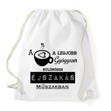PRINTFASHION ÉJSZAKÁS MŰSZAK - Sportzsák, Tornazsák - Fehér tornazsák
