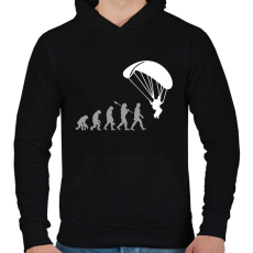 PRINTFASHION Ejtőernyős evolúció - Férfi kapucnis pulóver - Fekete
