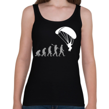 PRINTFASHION Ejtőernyős evolúció - Női atléta - Fekete női trikó