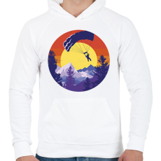 PRINTFASHION Ejtőernyős - Férfi kapucnis pulóver - Fehér