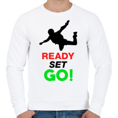 PRINTFASHION Ejtőernyős - Férfi pulóver - Fehér