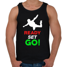 PRINTFASHION Ejtőernyőzés - Férfi atléta - Fekete