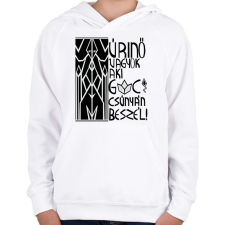 PRINTFASHION ékesszóló úrikisasszony.b - Gyerek kapucnis pulóver - Fehér gyerek pulóver, kardigán