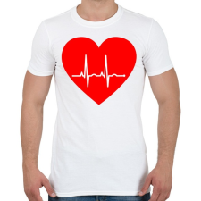 PRINTFASHION Ekg - Férfi póló - Fehér férfi póló