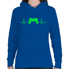 PRINTFASHION EKG gamer - Női kapucnis pulóver - Királykék