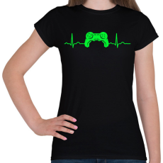 PRINTFASHION EKG gamer - Női póló - Fekete