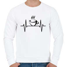 PRINTFASHION Ekg kávé - Férfi pulóver - Fehér