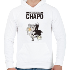 PRINTFASHION El Chapo - Férfi kapucnis pulóver - Fehér