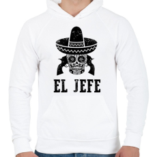 PRINTFASHION el jefe - Férfi kapucnis pulóver - Fehér