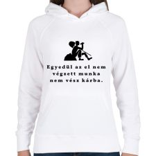 PRINTFASHION el nem végzett munka - Női kapucnis pulóver - Fehér női pulóver, kardigán