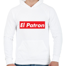 PRINTFASHION El patron  - Férfi kapucnis pulóver - Fehér férfi pulóver, kardigán
