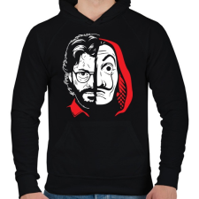 PRINTFASHION El Professor - Férfi kapucnis pulóver - Fekete férfi pulóver, kardigán