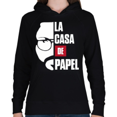 PRINTFASHION El Professor - Női kapucnis pulóver - Fekete