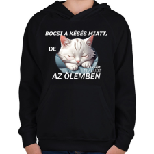 PRINTFASHION elaludt az ölemben - Gyerek kapucnis pulóver - Fekete gyerek pulóver, kardigán