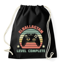 PRINTFASHION Elballagtam, level complete - Sportzsák, Tornazsák - Fekete tornazsák