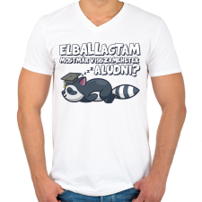 PRINTFASHION Elballagtam mostmár visszamehetek aludni? - Férfi V-nyakú póló - Fehér férfi póló