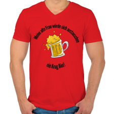 PRINTFASHION elcserélném2 - Férfi V-nyakú póló - Piros férfi póló