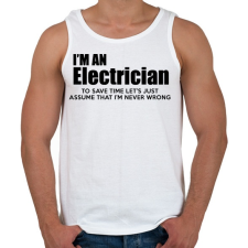 PRINTFASHION ELECTRICIAN - Férfi atléta - Fehér atléta, trikó