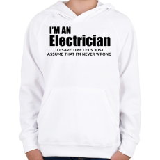 PRINTFASHION ELECTRICIAN - Gyerek kapucnis pulóver - Fehér