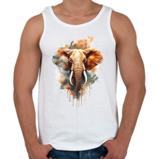 PRINTFASHION Elefánt  - Férfi atléta - Fehér atléta, trikó