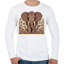 PRINTFASHION Elefánt - Férfi hosszú ujjú póló - Fehér férfi póló
