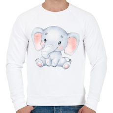 PRINTFASHION elefánt - Férfi pulóver - Fehér