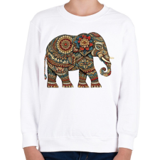 PRINTFASHION Elefánt gond art stílusban - Gyerek pulóver - Fehér gyerek pulóver, kardigán