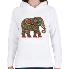 PRINTFASHION Elefánt gond art stílusban - Női kapucnis pulóver - Fehér női pulóver, kardigán