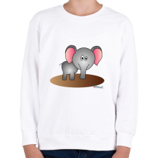 PRINTFASHION Elefánt - Gyerek pulóver - Fehér