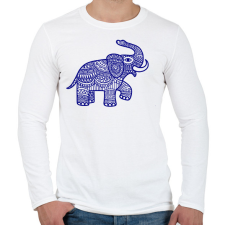 PRINTFASHION Elefánt - kék - Férfi hosszú ujjú póló - Fehér férfi póló