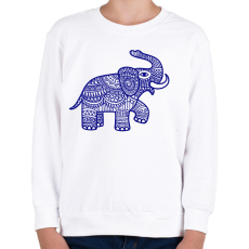 PRINTFASHION Elefánt - kék - Gyerek pulóver - Fehér