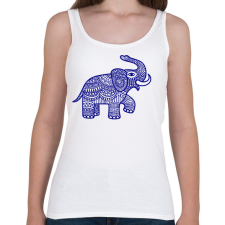 PRINTFASHION Elefánt - kék - Női atléta - Fehér női trikó