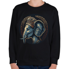 PRINTFASHION Elefánt királynő - Gyerek pulóver - Fekete