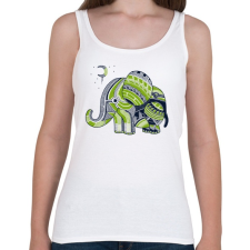 PRINTFASHION Elefánt - Női atléta - Fehér női trikó