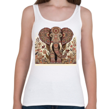 PRINTFASHION Elefánt - Női atléta - Fehér női trikó