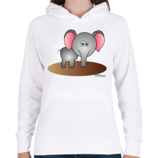 PRINTFASHION Elefánt - Női kapucnis pulóver - Fehér női pulóver, kardigán