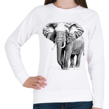 PRINTFASHION elefánt - Női pulóver - Fehér női pulóver, kardigán